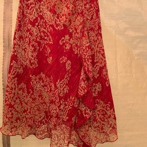 Flowy red Lane Bryant skirt